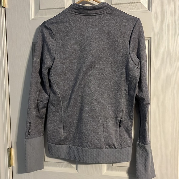 Adidas Running Grey 1/4 Zip Athletic Fleece ClimaHeat Jacket - Picture 2 of 5